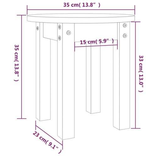 Stolić za kavu crni Ø 35x35 cm od masivne borovine - Crna 1 Cijena