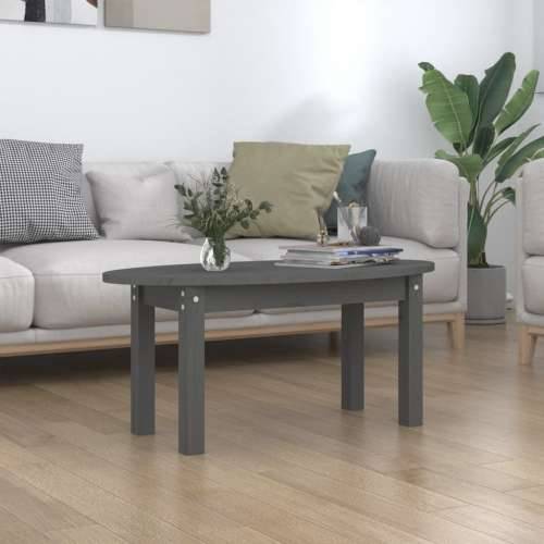 Stolić za kavu sivi 80 x 40 x 35 cm od masivne borovine - Siva 80 x 40 x 35 cm 1 Cijena