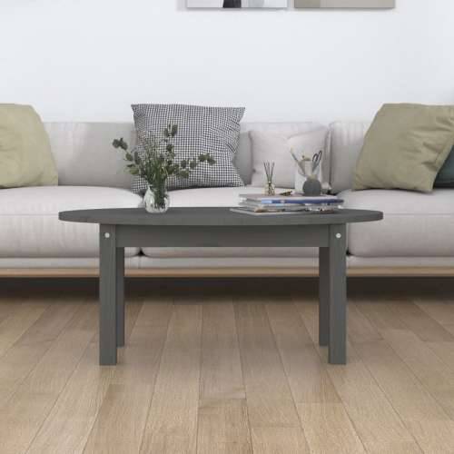 Stolić za kavu sivi 80 x 40 x 35 cm od masivne borovine - Siva 80 x 40 x 35 cm 1 Cijena