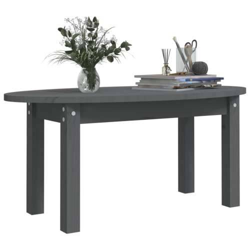 Stolić za kavu sivi 80 x 40 x 35 cm od masivne borovine - Siva 80 x 40 x 35 cm 1 Cijena