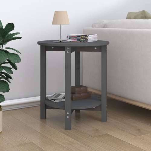 Stolić za kavu sivi Ø 55x60 cm od masivne borovine - Siva Ø 55 x 60 cm 1 Cijena