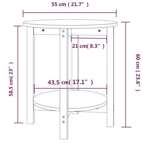 Stolić za kavu crni Ø 55x60 cm od masivne borovine - Crna Ø 55 x 60 cm 1 Cijena