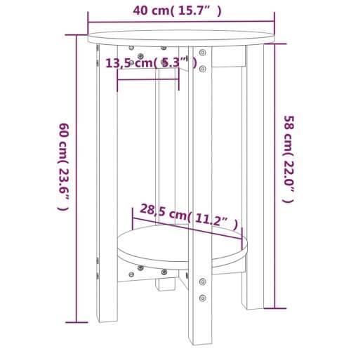 Stolić za kavu sivi Ø 40x60 cm od masivne borovine - Siva Ø 40 x 60 cm 1 Cijena
