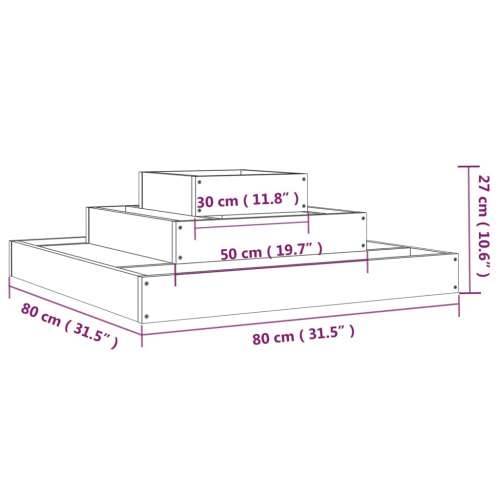 Sadilica crna 80 x 80 x 27 cm od masivne borovine - Crna boja bora 80 x 80 x 27 cm 1 Cijena