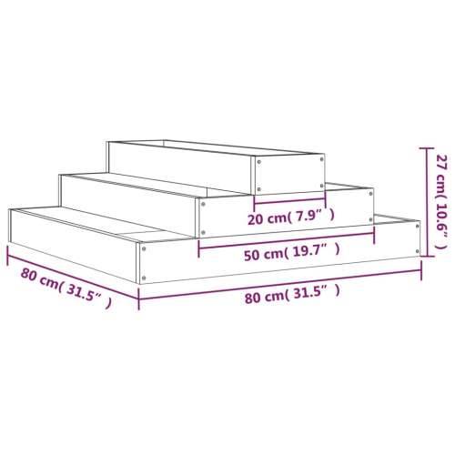 Sadilica crna 80 x 80 x 27 cm od masivne borovine - Crna boja bora 80 x 80 x 27 cm 1 Cijena