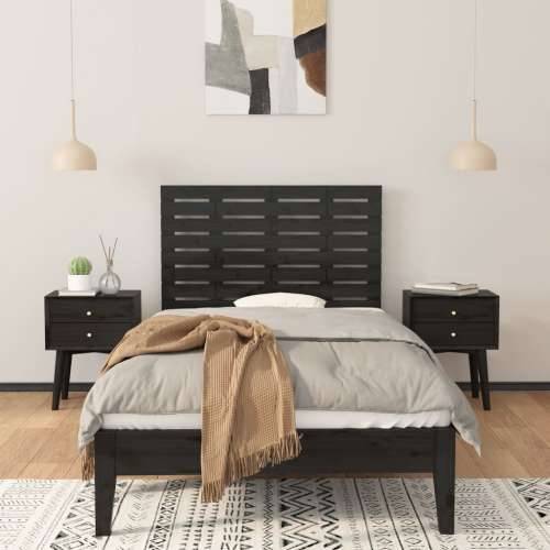 Zidno uzglavlje crni 96 x 3 x 63 cm od masivne borovine - Crna 96 x 63 cm 1 Cijena