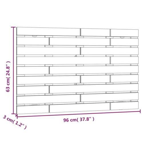 Zidno uzglavlje crni 96 x 3 x 63 cm od masivne borovine - Crna 96 x 63 cm 1 Cijena