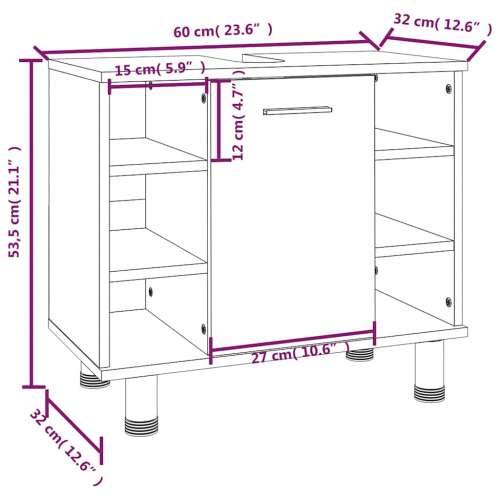 Kupaonski ormarić boja smeđeg hrasta 60x32x53,5 cm drveni - Smeđi hrast 1 Cijena