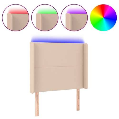 LED uzglavlje boja cappuccina 103x16x118/128 cm od umjetna koža - Boja cappuccina 103 x 16 x 118/128 cm 1 Cijena