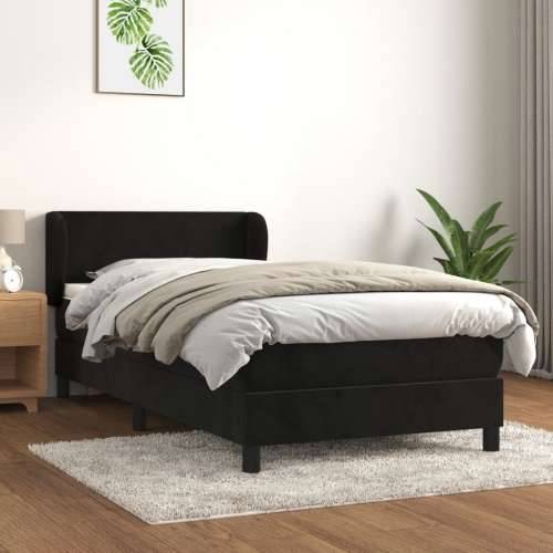 Box spring krevet s madracem crni 90x200 cm baršunasti - Crna 90 x 200 cm Gladak dizajn Cijena