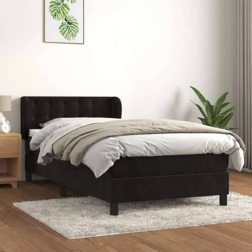 Box spring krevet s madracem crni 90x200 cm baršunasti - Crna 90 x 200 cm gumbi Cijena