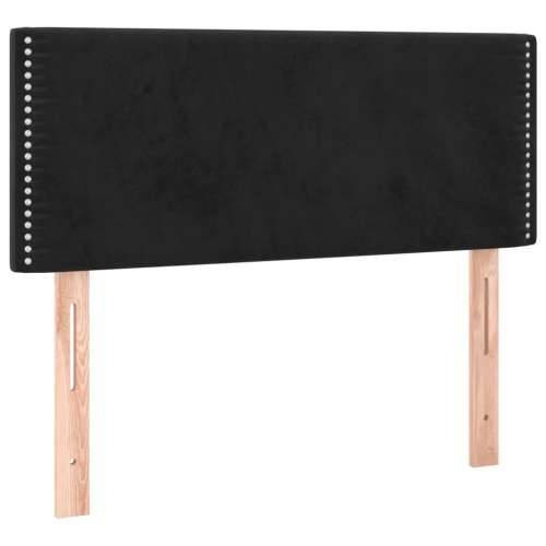 Krevet box spring s madracem LED crni 90x200 cm baršun - Crna 90 x 200 cm Obično s čavlima Cijena
