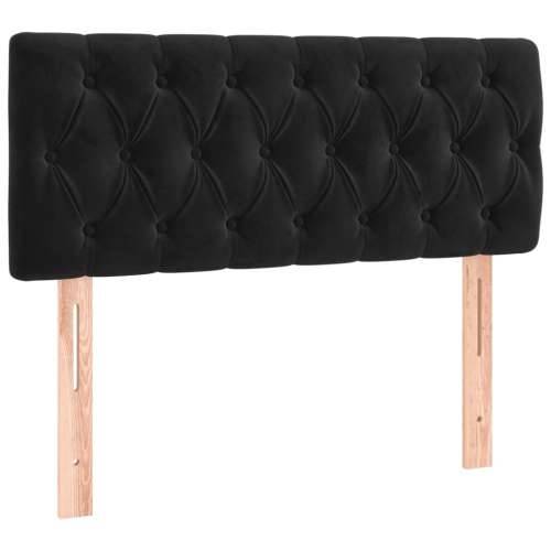 Box spring krevet s madracem crni 90x200 cm baršunasti - Crna 90 x 200 cm Dizajn s gumbima Cijena