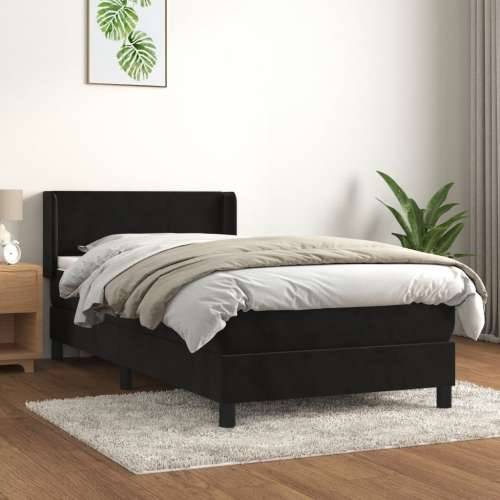 Box spring krevet s madracem crni 90x200 cm baršunasti - Crna 90 x 200 cm Gladak dizajn Cijena