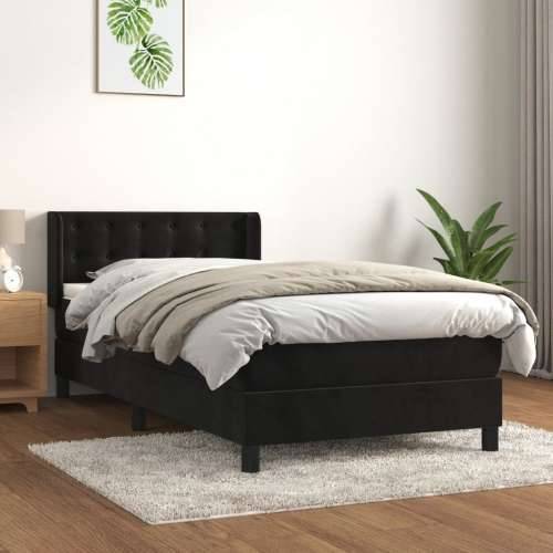 Box spring krevet s madracem crni 90x200 cm baršunasti - Crna 90 x 200 cm gumbi Cijena