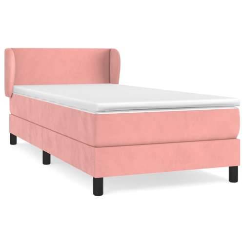 Box spring krevet s madracem ružičasti 90x200 cm baršunasti - Ružičasta 90 x 200 cm Gladak dizajn Cijena