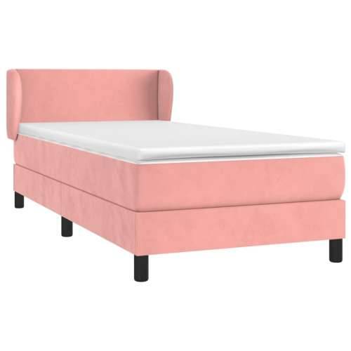 Box spring krevet s madracem ružičasti 90x200 cm baršunasti - Ružičasta 90 x 200 cm Gladak dizajn Cijena