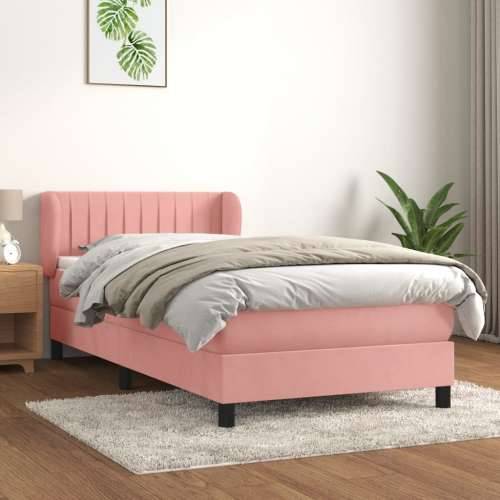 Box spring krevet s madracem ružičasti 90x200 cm baršunasti - Ružičasta 90 x 200 cm Okomite pruge Cijena