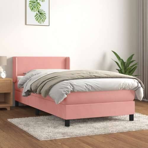 Box spring krevet s madracem ružičasti 90x200 cm baršunasti - Ružičasta 90 x 200 cm Gladak dizajn Cijena