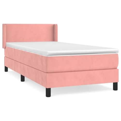 Box spring krevet s madracem ružičasti 90x200 cm baršunasti - Ružičasta 90 x 200 cm Gladak dizajn Cijena