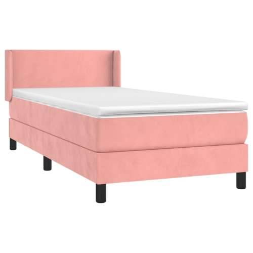 Box spring krevet s madracem ružičasti 90x200 cm baršunasti - Ružičasta 90 x 200 cm Gladak dizajn Cijena