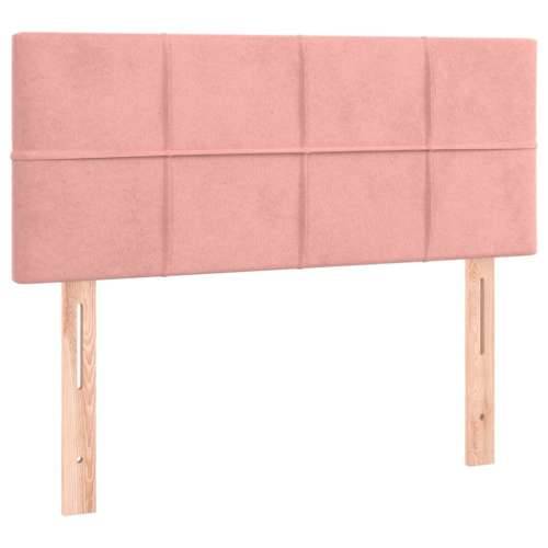 Box spring krevet s madracem ružičasti 90x200 cm baršunasti - Ružičasta 90 x 200 cm Blok s kvadratima Cijena