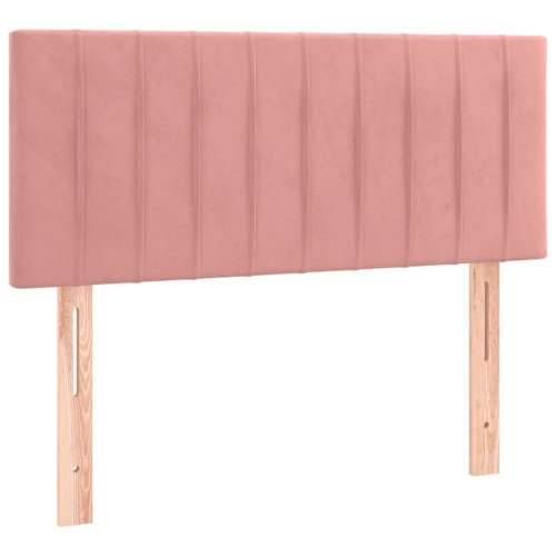 Box spring krevet s madracem ružičasti 90x200 cm baršunasti - Ružičasta 90 x 200 cm Okomite pruge Cijena