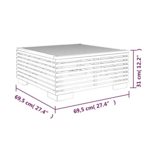 Vrtni stolić za kavu 69,5 x 69,5 x 31 cm od masivne tikovine - Krema 1 stol Cijena