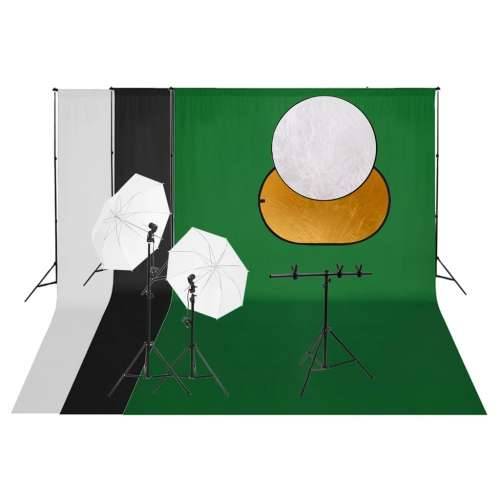 Komplet studijske rasvjete: set svjetala, pozadina i reflektor - 500 x 300 cm 2 x prečka + 3 x kopča 1 Cijena
