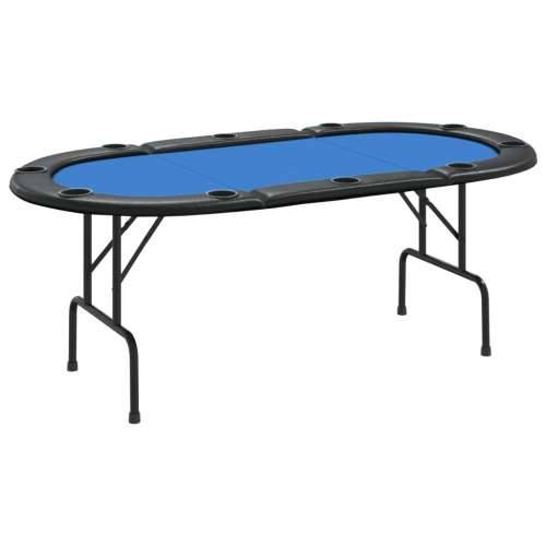 Sklopivi stol za poker za 10 igrača plavi 206 x 106 x 75 cm Cijena