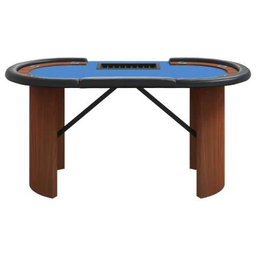Stol za poker za 10 igrača i držač za žetone plavi 160x80x75 cm - Plava 1 Cijena