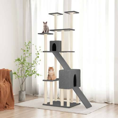 Penjalica za mačke sa stupovima za grebanje tamnosiva 190 cm