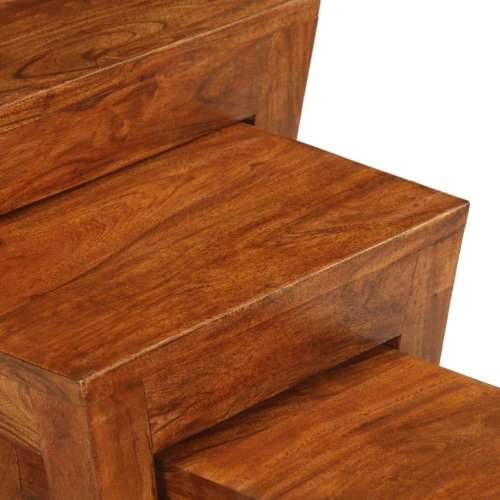 Set uklapajućih stolića 3 kom 50x35x50 cm smeđi drvo bagrema Cijena