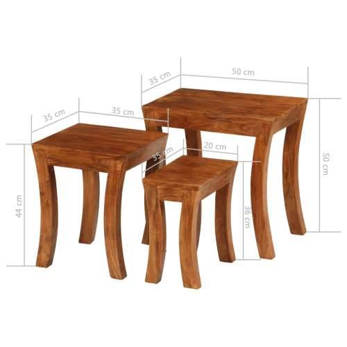 Set uklapajućih stolića 3 kom 50x35x50 cm smeđi drvo bagrema Cijena