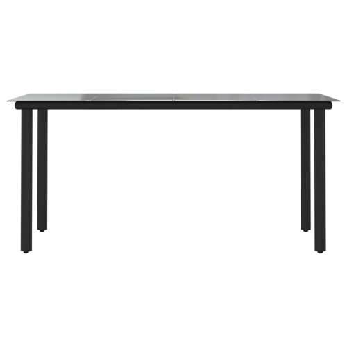 Vrtni stol - Blagovaonski stol crni 160x80x74 cm od čelika i stakla - 160 x 80 x 74 cm 1 Cijena