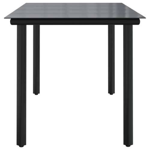 Vrtni stol - Blagovaonski stol crni 160x80x74 cm od čelika i stakla - 160 x 80 x 74 cm 1 Cijena