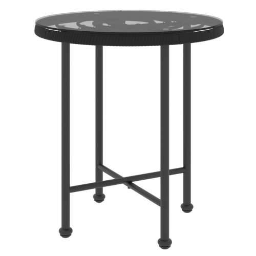 Blagovaonski stol crni Ø 50 cm od kaljenog stakla i čelika - Crna Ø 50 x 55 cm 1 Cijena
