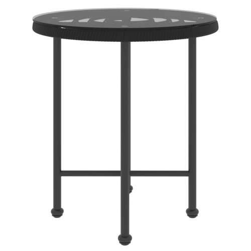 Blagovaonski stol crni Ø 50 cm od kaljenog stakla i čelika - Crna Ø 50 x 55 cm 1 Cijena