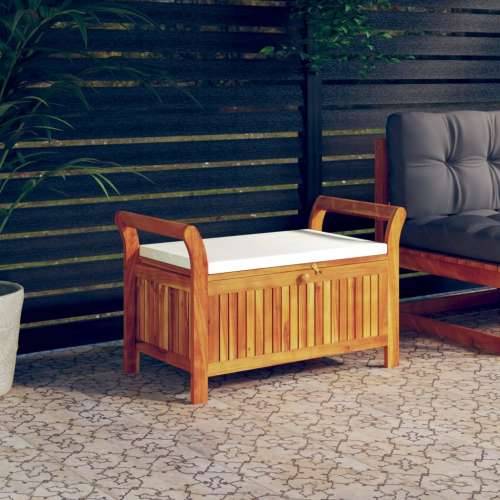 Vrtna klupa za pohranu s jastukom 91 cm masivno bagremovo drvo - Bijela 91 x 50 x 60 cm 1 Cijena