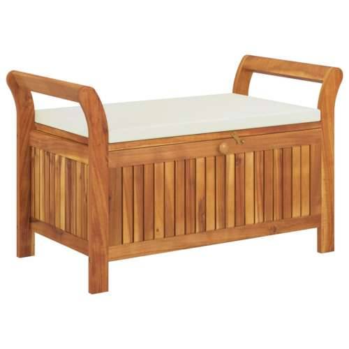 Vrtna klupa za pohranu s jastukom 91 cm masivno bagremovo drvo - Bijela 91 x 50 x 60 cm 1 Cijena
