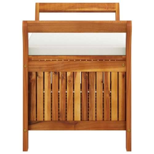 Vrtna klupa za pohranu s jastukom 91 cm masivno bagremovo drvo - Bijela 91 x 50 x 60 cm 1 Cijena