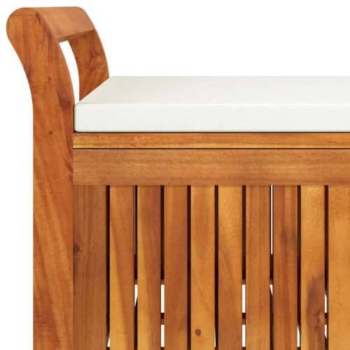 Vrtna klupa za pohranu s jastukom 91 cm masivno bagremovo drvo - Bijela 91 x 50 x 60 cm 1 Cijena