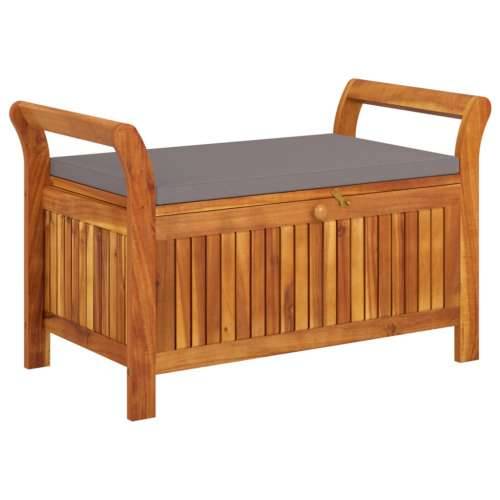 Vrtna klupa za pohranu s jastukom 91 cm masivno bagremovo drvo - Siva 91 x 50 x 60 cm 1 Cijena