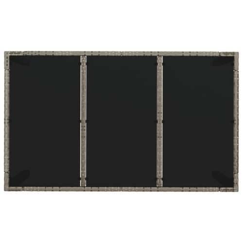 Vrtni stol sa staklenom pločom sivi 150x90x75 cm od poliratana - Siva 150 x 90 x 75 cm 1 Stakleni vrh Cijena