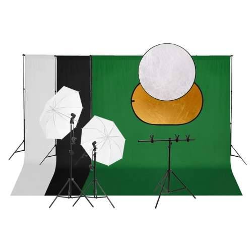 Komplet studijske rasvjete: set svjetala, pozadina i reflektor - 300 x 300 cm 2 x prečka + 3 x kopča 1 Cijena