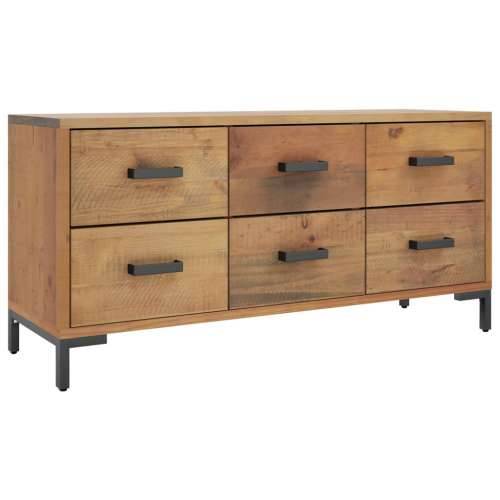 Klupa za pohranu smeđa 110 x 30 x 45 cm od masivne borovine - Smeđa 1 Cijena