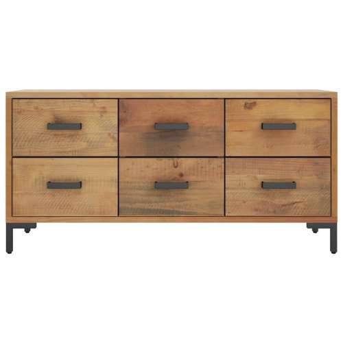 Klupa za pohranu smeđa 110 x 30 x 45 cm od masivne borovine - Smeđa 1 Cijena