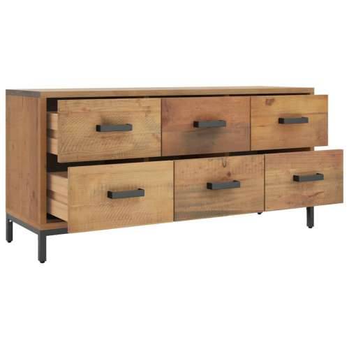 Klupa za pohranu smeđa 110 x 30 x 45 cm od masivne borovine - Smeđa 1 Cijena