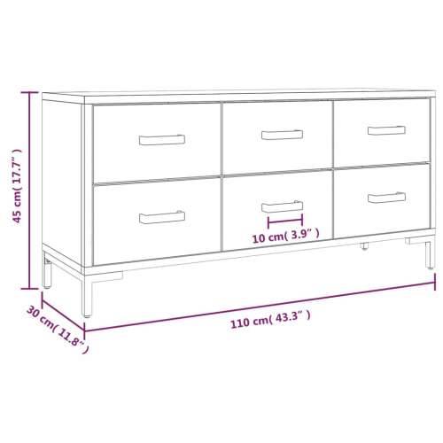 Klupa za pohranu smeđa 110 x 30 x 45 cm od masivne borovine - Smeđa 1 Cijena