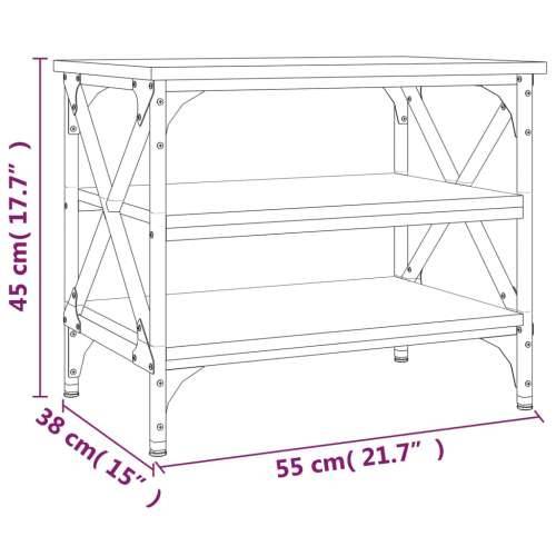 Bočni stolić crni 55 x 38 x 45 cm od konstruiranog drva - Crna 1 Cijena